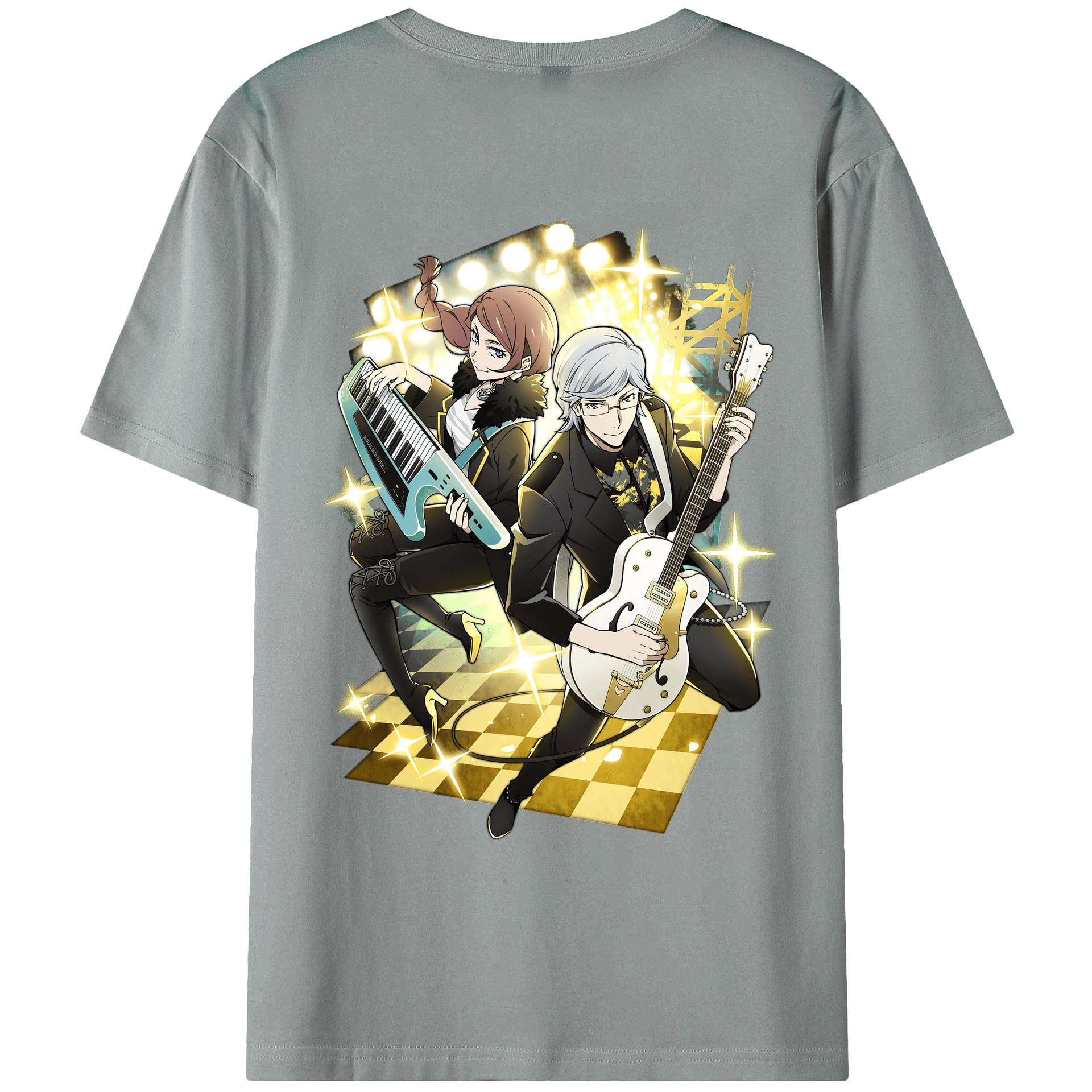 （画像用） 文豪ストレイドッグス Bungo Stray Dogs 綿100％ メンズ半袖Tシャツ（バックプリント） 通気性